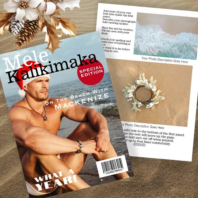 Magazine Cover Mele Kalikimaka Personalized Holiday Card (Magazine Cover Mele Kalikimaka Personalized Holiday Card by Ricaso. Fun Hawaii Christmas cards)