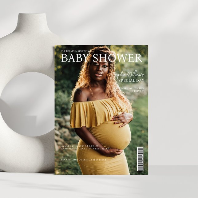 magazine cover photo Baby shower Invitation (Creator Uploaded)