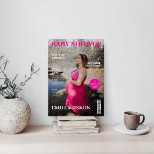 magazine cover photo girl Baby shower Invitation
