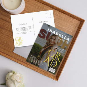 Magazine Cover Photo Graduation Announcement Postcard