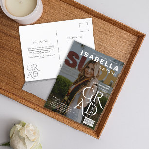 Magazine Cover Photo Graduation Announcement Postcard