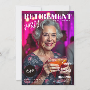 Magazine Cover Retirement Invitation