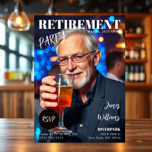 Magazine Cover Retirement  Invitation