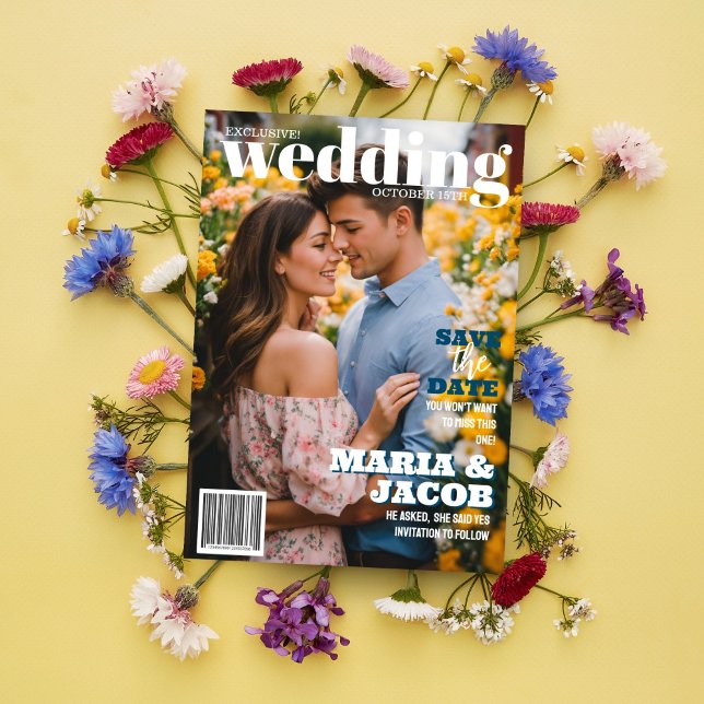 Magazine Cover Save The Date Photo  Invitation (Creator Uploaded)
