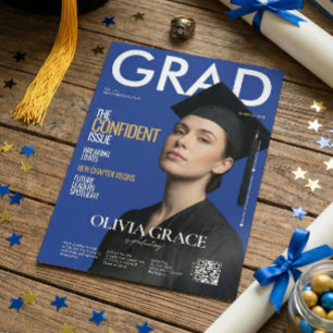 Magazine Cover Style Modern Photo Graduation Invitation