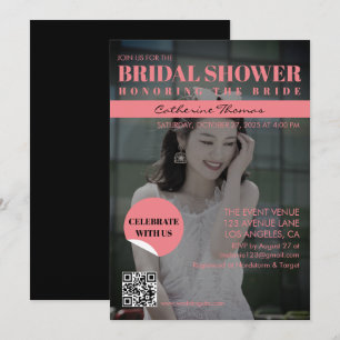 Magazine Cover Trendy Dark Photo Invitation