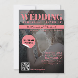 Magazine Cover Trendy Dark Photo Invitation