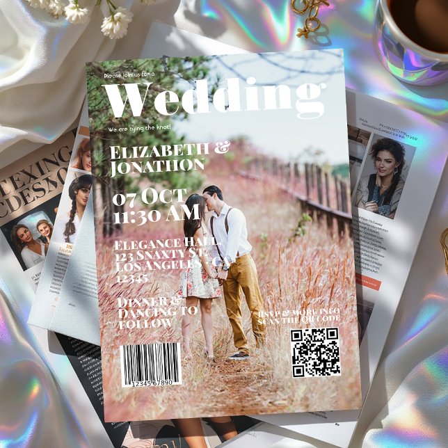 Magazine Cover Wedding QR Code Invitation (Magazine Cover Wedding QR Code Invitation)