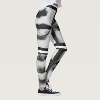 Magazine cover woman figure face leggings