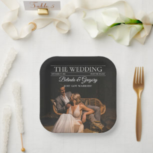 Magazine Editorial Newspaper Photos Wedding  Paper Plate