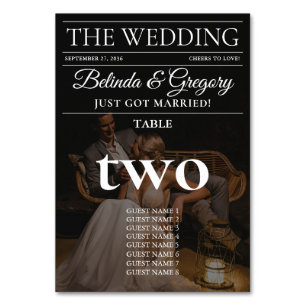 Magazine Editorial Newspaper Photos Wedding Table Number