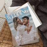 Magazine Editorial Newspaper Wedding Photo Invitation<br><div class="desc">Introducing "The Wedding" magazine-style wedding invitation! This stunning invitation will leave your guests in awe with its unique design and personalized touch. Featuring a beautiful photograph of the bride and groom on the cover, this invitation resembles a high-end magazine. Inside, your guests will find all of the important information about...</div>