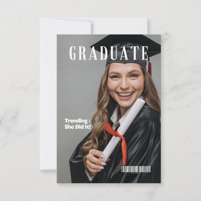 MAGAZINE GRADUATION ANNOUNCEMENT PARTY INVITATION (Front)