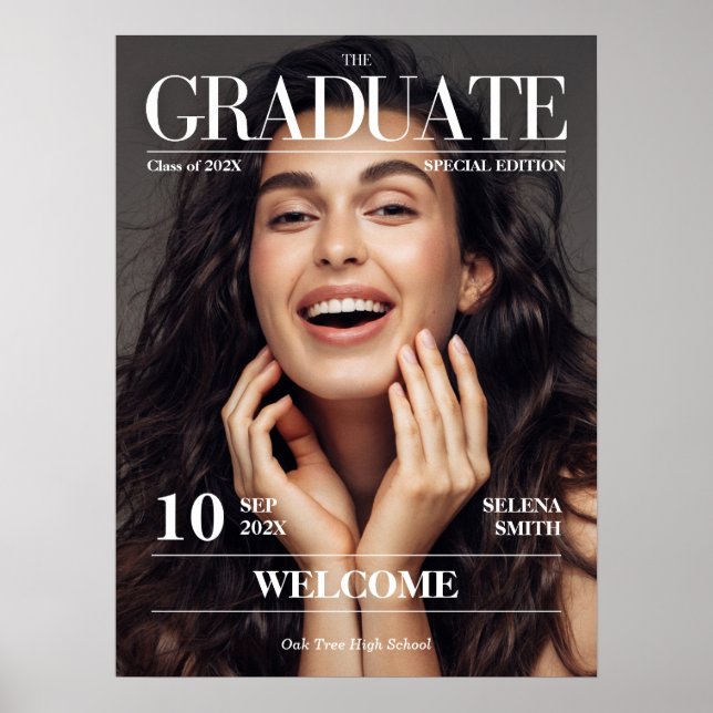 Magazine Newspaper Graduation Party Photo Poster (Front)
