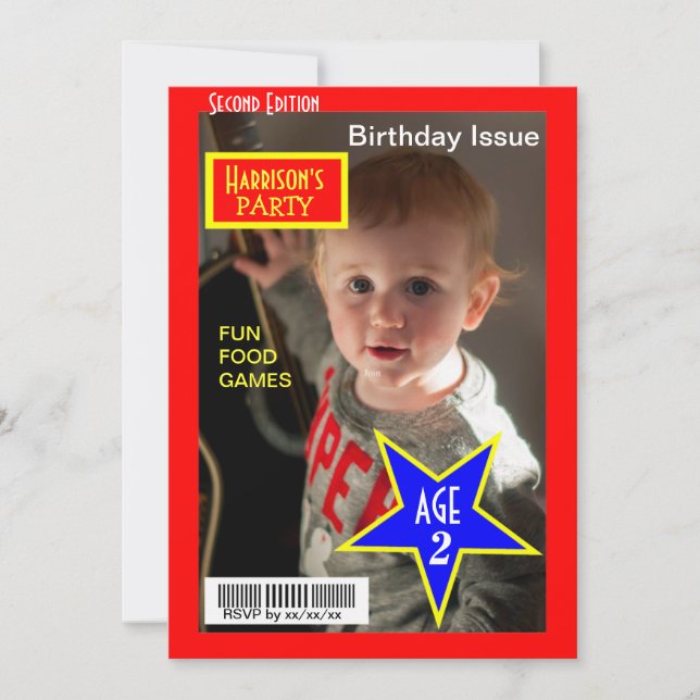 Magazine Photo Invitations de fête d'anniversaire (Devant)