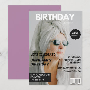  Magazine Stylish Photo 41st birthday invitations 