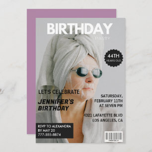  Magazine Stylish Photo 44th birthday invitations 