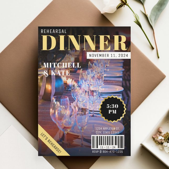 Magazine Wedding Rehearsal Dinner Invitation (Magazine Wedding Rehearsal Dinner Invitation
)