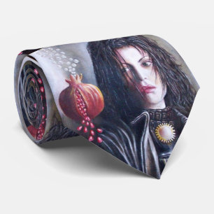 MAGDALEN AND POMEGRANATE Red Grey Tie