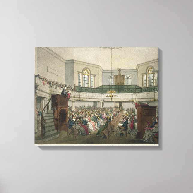 Magdalen Chapel, from 'Ackermann's Microcosm of Lo Canvas Print (Front)