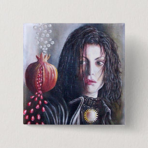 MAGDALENE AND POMEGRANATE 2 INCH SQUARE BUTTON