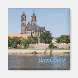 Magdeburg Elbe view photo Magnet