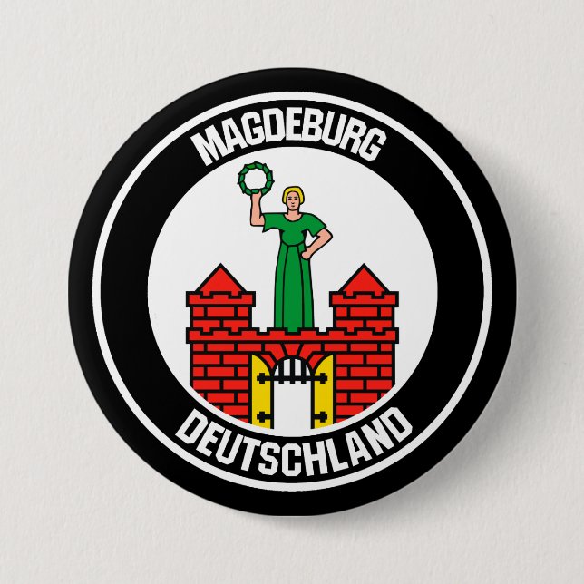 Magdeburg Round Emblem 3 Inch Round Button (Front)