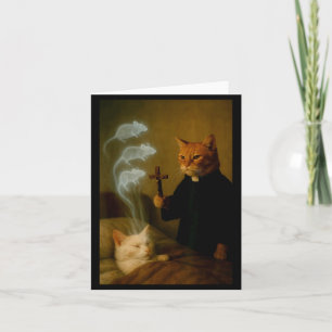 Mage Cat Meme Cat Exorcism Mouse Funny Fantasy Hum Card