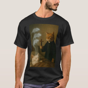 Mage Cat Meme Cat Exorcism Mouse Funny Fantasy Hum T-Shirt
