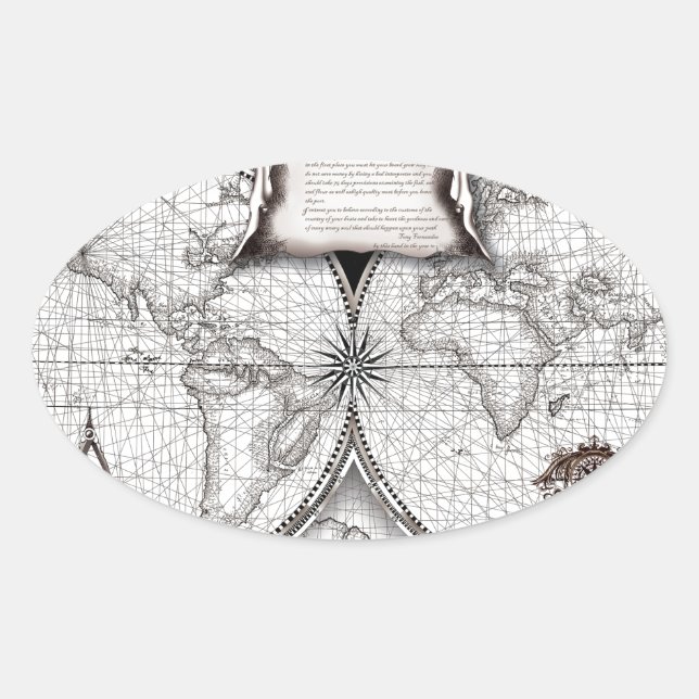 Magellan Map Oval Sticker (Front)