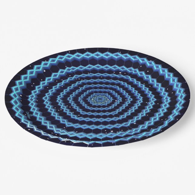 Magen David And Diamonds Paper Plate (Angled)