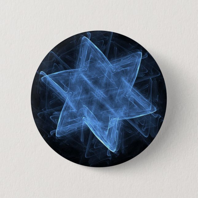 Magen David Fractal 2 Inch Round Button (Front)