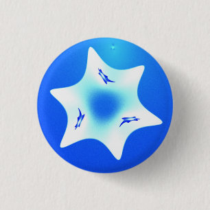 Magen Lavan (White Star) 1 Inch Round Button