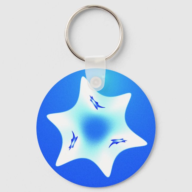 Magen Lavan (White Star) Keychain (Front)