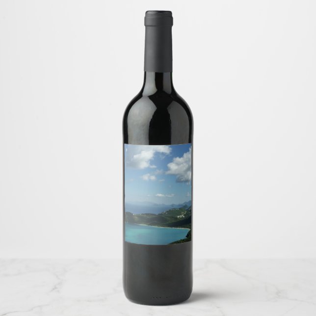 Magens Bay, St. Thomas Beautiful Island Scene Wine Label (Front)