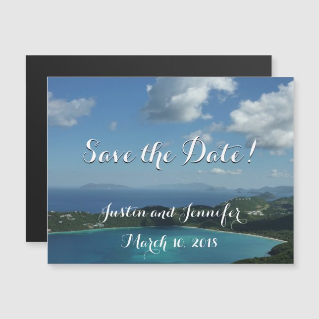 Magens Bay, St. Thomas Wedding Save the Date Magnetic Invitation (Front/Back)
