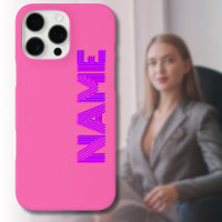 Magenta 3D Indigo Modern Name | Funny Hot Pink