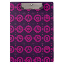 Magenta African Geometric Circle Pattern Clipboard