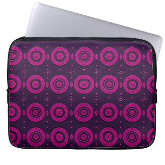 Magenta African Geometric Circle Pattern Electroni Laptop Sleeve