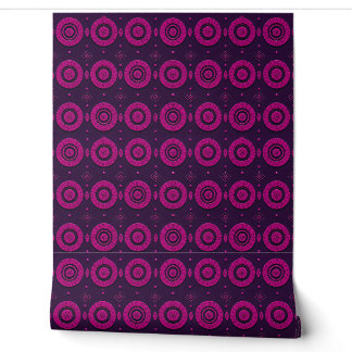 Magenta African Geometric Circle Pattern Wallpaper
