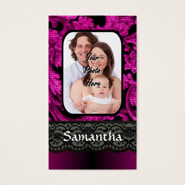 Magenta and black damask (Front)