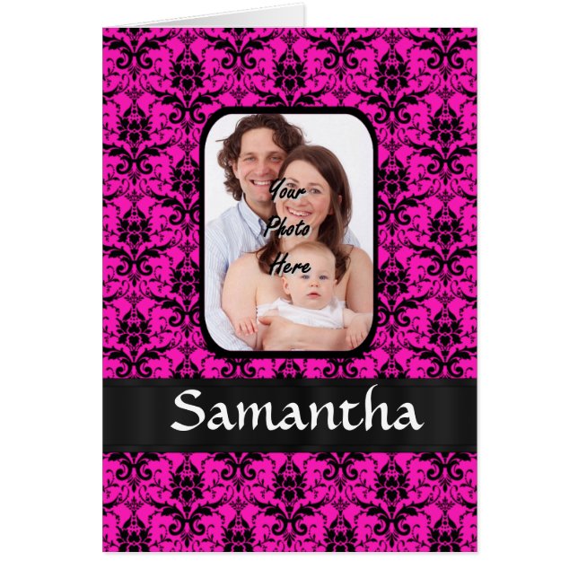 Magenta and black damask (Front)