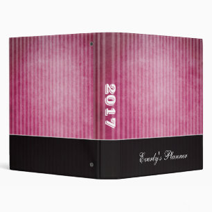 Magenta and Black Stripe Grunge Distressed Binder