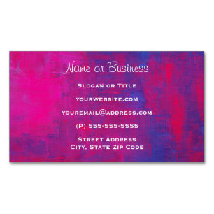 Magenta and Blue Abstract Painting Magnetic Business Card