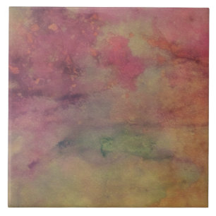 Magenta and Green Decorative Art Tile Marble Style