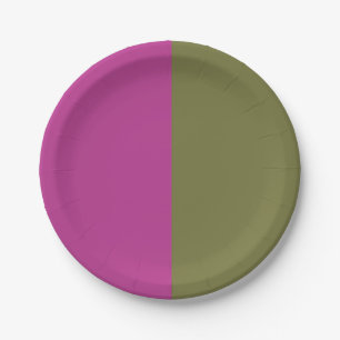 Magenta And Olive Paper Plate