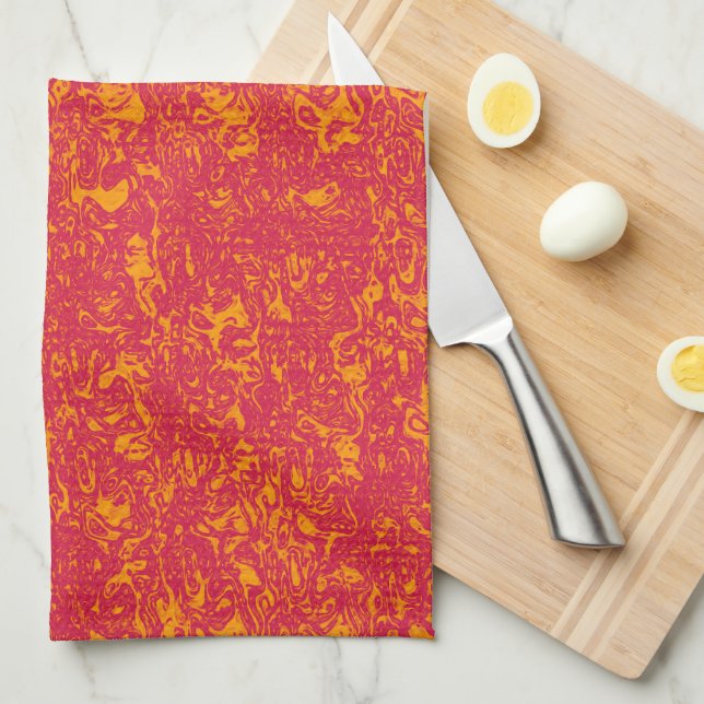 Magenta and Orange  Kitchen Towel (Quarter Fold)