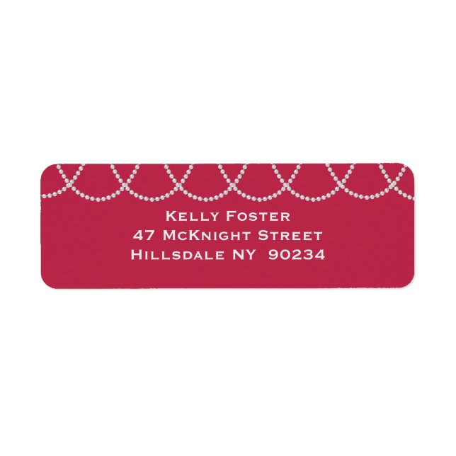 Magenta and Pearls Bridal Shower Label (Front)