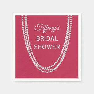 Magenta and Pearls Bridal Shower Napkins