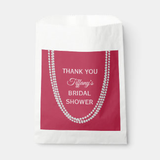 Magenta and Pearls Bridal Shower Thank You Favour Bag